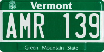 VT license plate AMR139