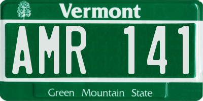 VT license plate AMR141