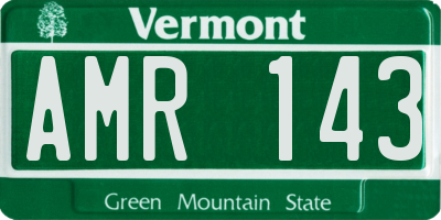 VT license plate AMR143