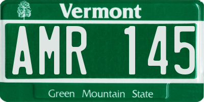 VT license plate AMR145