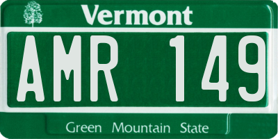 VT license plate AMR149
