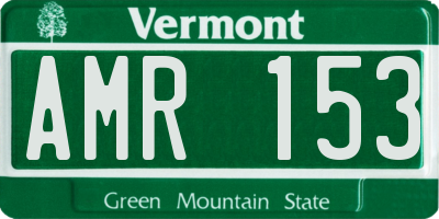 VT license plate AMR153