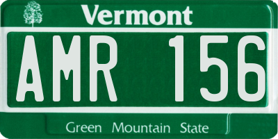 VT license plate AMR156