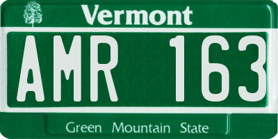 VT license plate AMR163