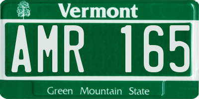 VT license plate AMR165
