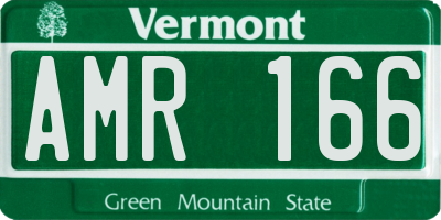 VT license plate AMR166