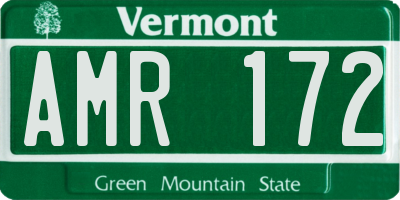 VT license plate AMR172