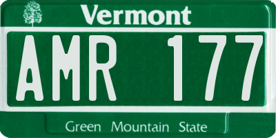 VT license plate AMR177