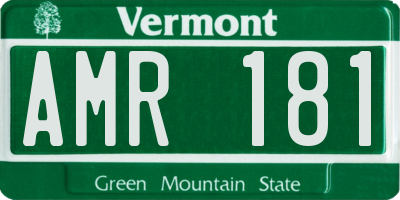 VT license plate AMR181