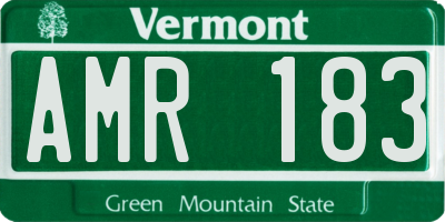 VT license plate AMR183