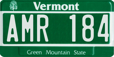 VT license plate AMR184