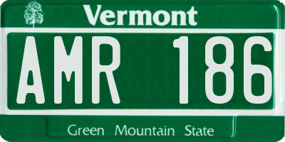 VT license plate AMR186