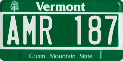 VT license plate AMR187