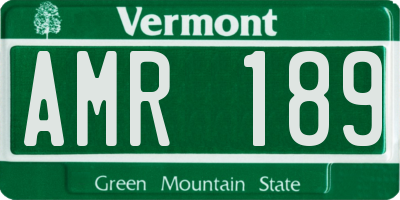 VT license plate AMR189