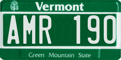 VT license plate AMR190
