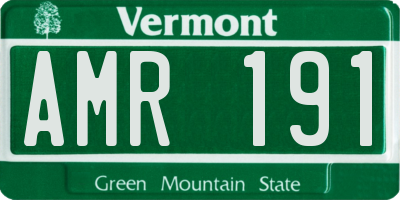 VT license plate AMR191