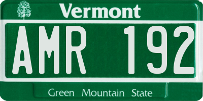 VT license plate AMR192