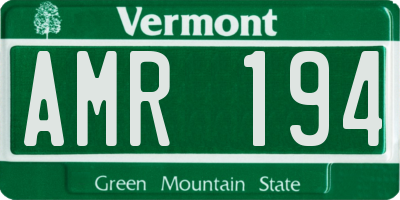 VT license plate AMR194