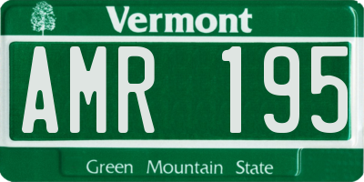 VT license plate AMR195