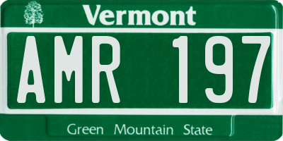 VT license plate AMR197