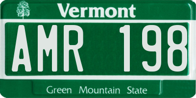 VT license plate AMR198