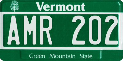 VT license plate AMR202