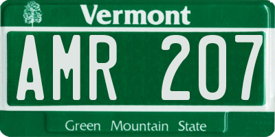 VT license plate AMR207