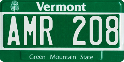 VT license plate AMR208