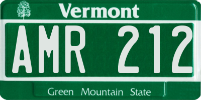 VT license plate AMR212