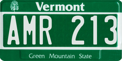 VT license plate AMR213