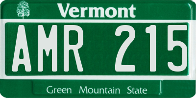 VT license plate AMR215