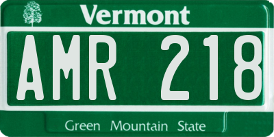 VT license plate AMR218