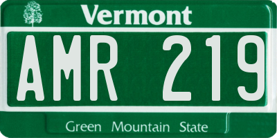VT license plate AMR219