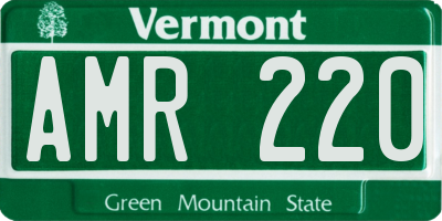 VT license plate AMR220