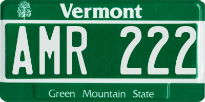 VT license plate AMR222