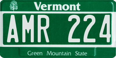 VT license plate AMR224