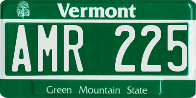 VT license plate AMR225