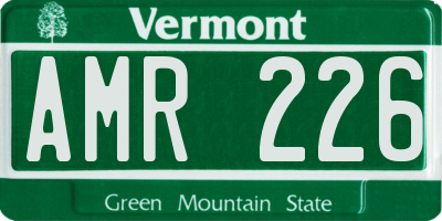 VT license plate AMR226