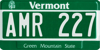 VT license plate AMR227