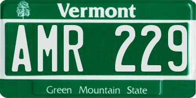 VT license plate AMR229
