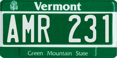 VT license plate AMR231