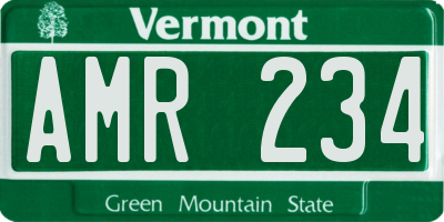 VT license plate AMR234