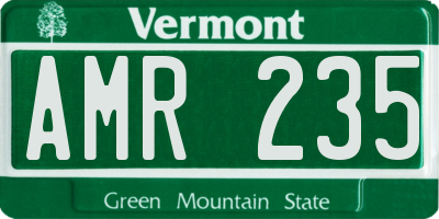 VT license plate AMR235