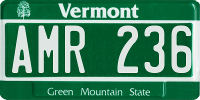 VT license plate AMR236