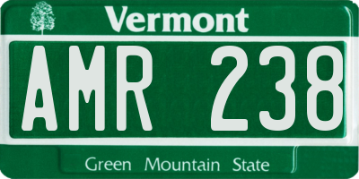 VT license plate AMR238