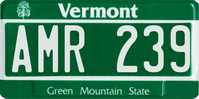 VT license plate AMR239