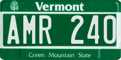 VT license plate AMR240