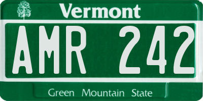 VT license plate AMR242