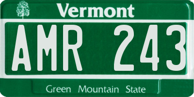 VT license plate AMR243