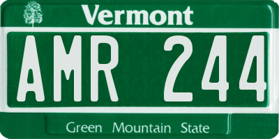 VT license plate AMR244